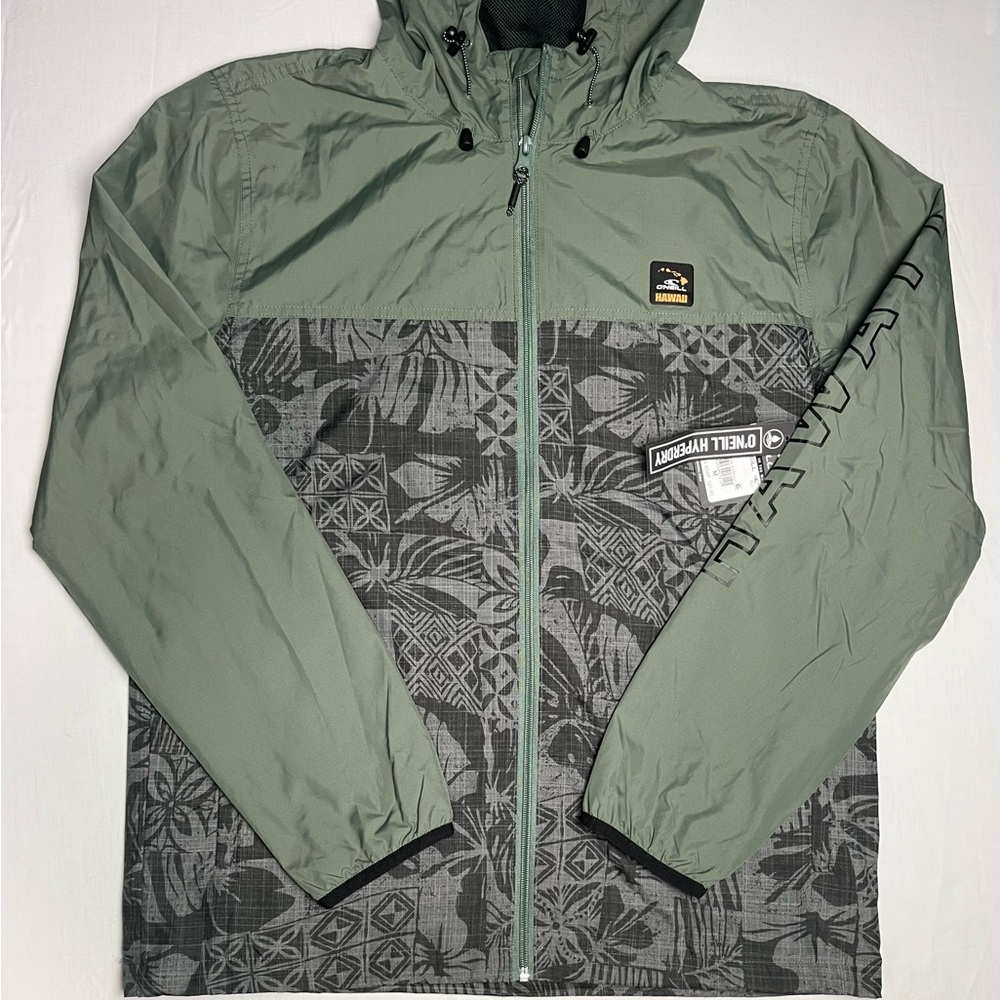 O'Neill Men's M Olive and Charcoal Windbreaker Hyperdry